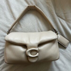 Beige Coach pillow tabby bag